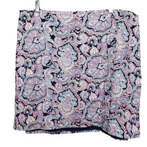 Talbots Woman Multicolor Retro Paisley Lined Side-Zip Skirt Size 20W